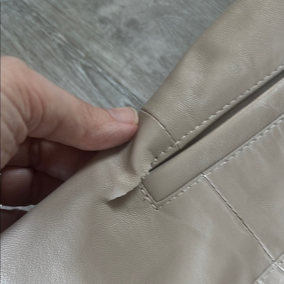 Ada & MOD genuine lamb leather Sz L tailored tan jacket zipper coat - Picture 11 of 11